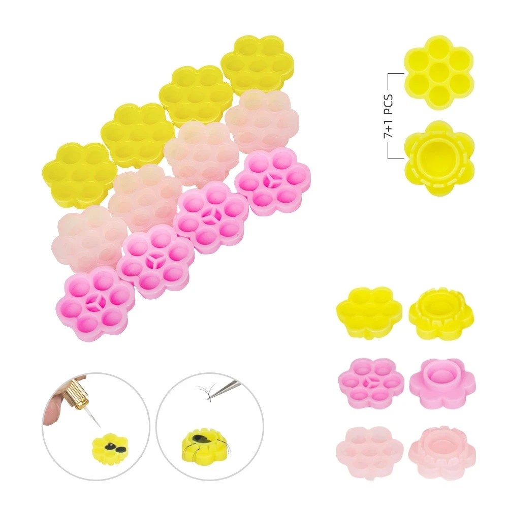 

100pcs Honeycomb Glue Cup False Eyelashes Grafting Planting Rapid Bloom Lash Extensions Glue Delay Cup Tattoo Ink Pallet