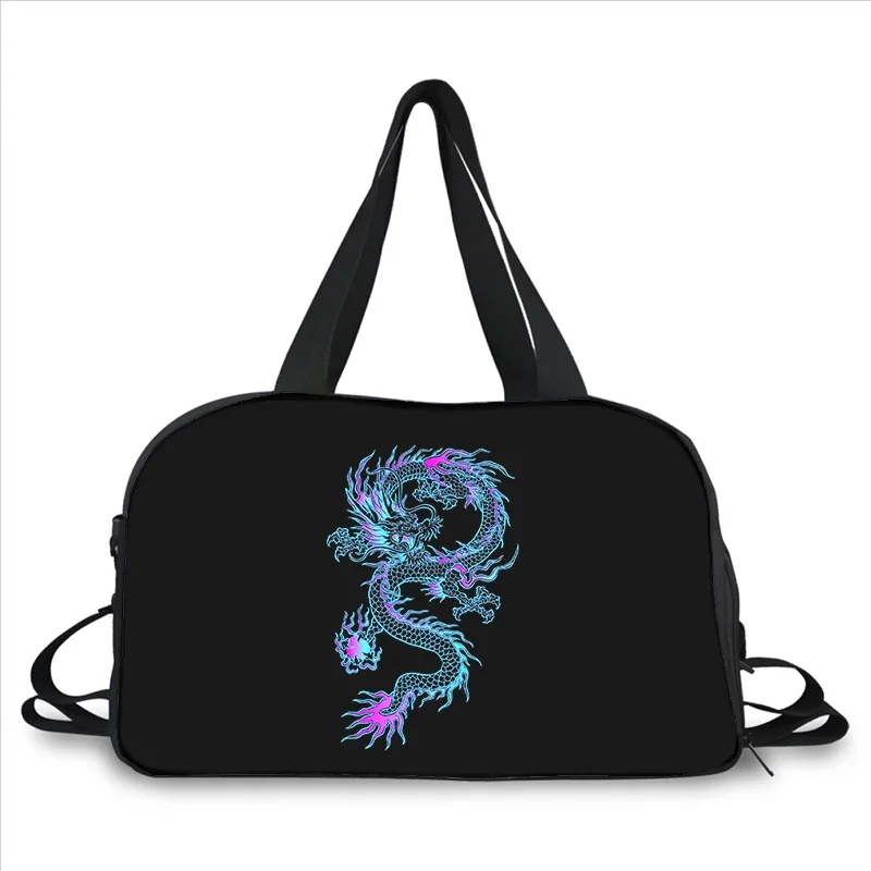 Loong CHINA Chinese dragon 3D printing fashion trend portable large capacity multi function messenger bag travel bag