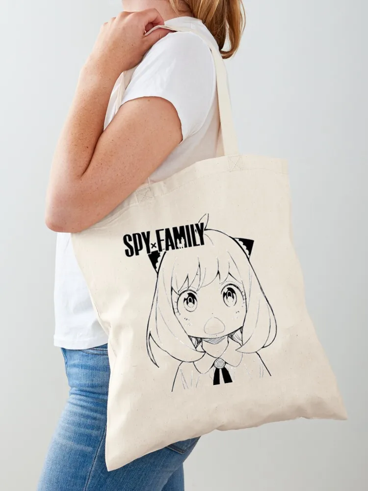

Japan Anime Spy x Family Anya Smug Print Canvas Bag Women's Shoulder Bag Large Capacity Shopping Shopper Hand Bags Tote Bags