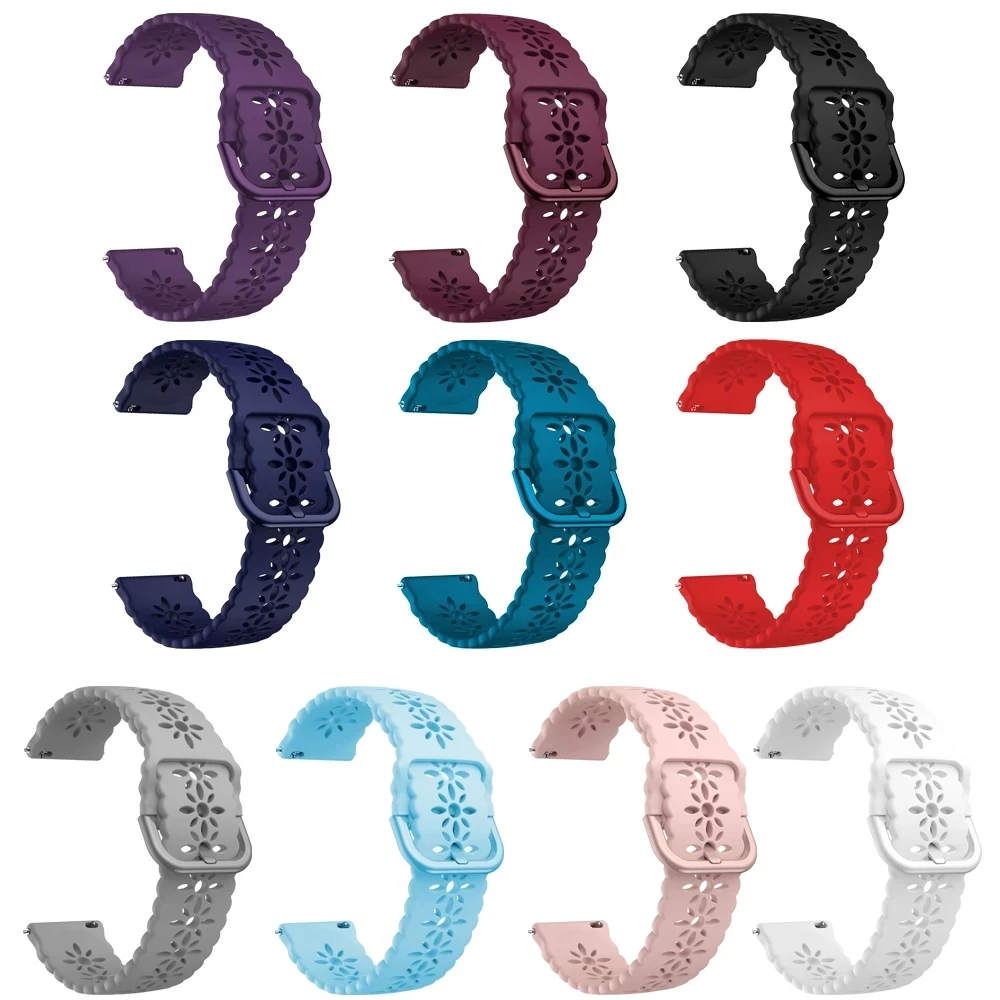 20mm Premium Silicone Smart Watch Band in Black