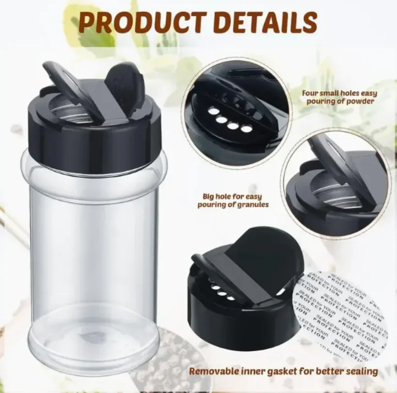 Ultensilio for Kitchen Condiment Seasoning Container Spice Bottles Seasoning Condiments Door Storage Jars Spices Plastic Set Box 6