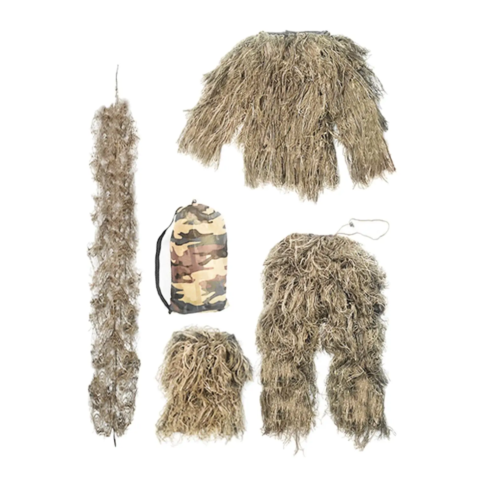 Adult Ghillie Suit Costume Clothing Lightweight Outfit Clothing Uniform Set for