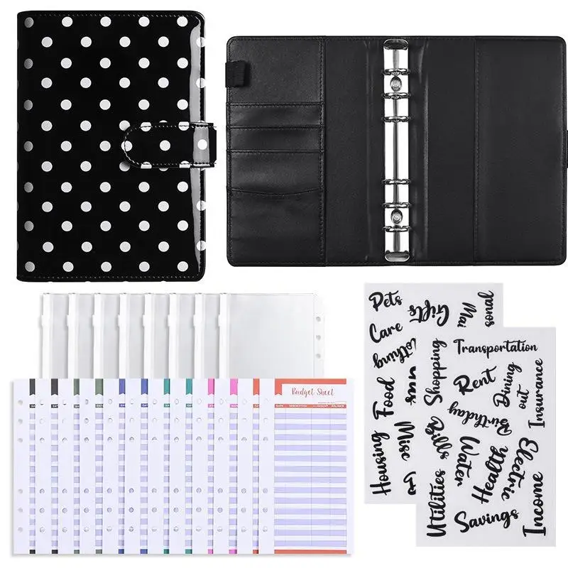 Elegant PU Leather Refillable Notebook Binder – Personal Planner Cover with 6-Ring Design and A6 Filler Paper