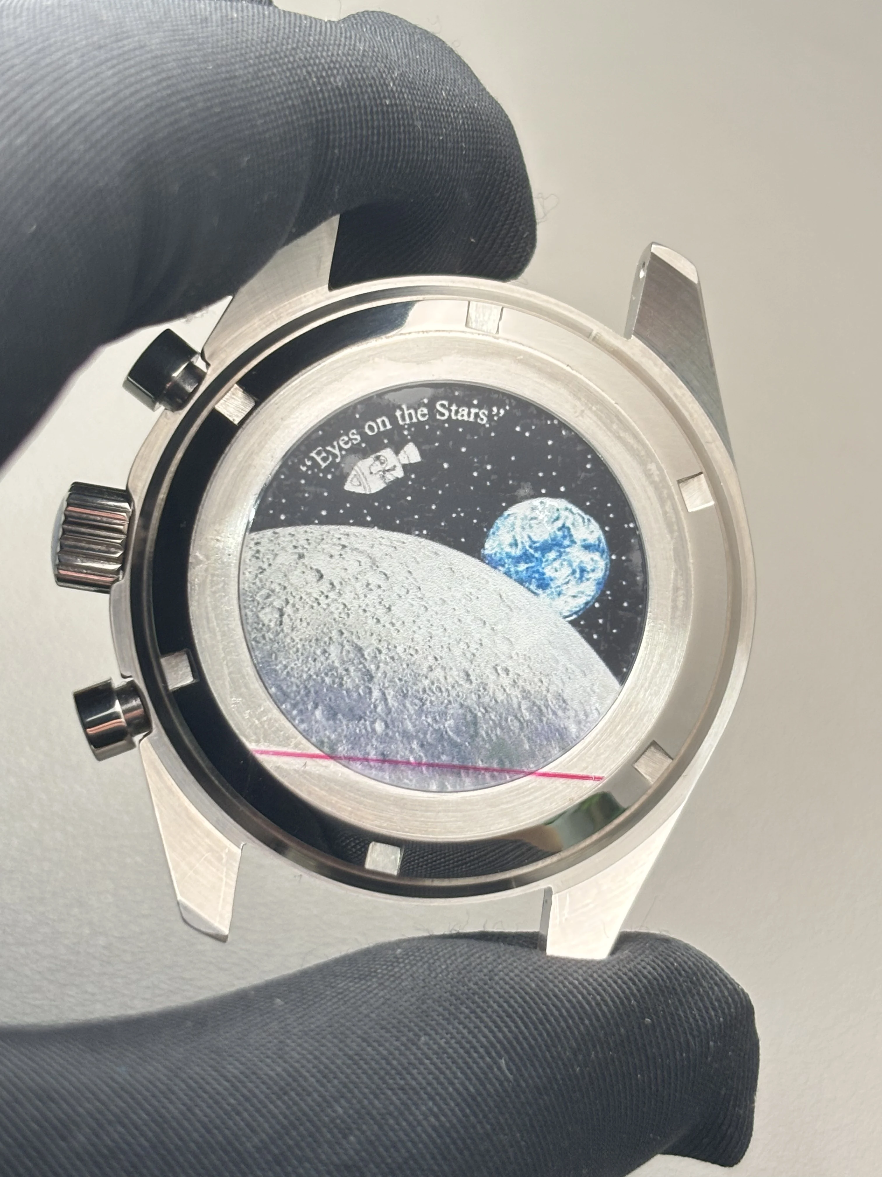 Moon Metal Chronograph Case with Sealed Back and Bezel - Elegant Business Watch