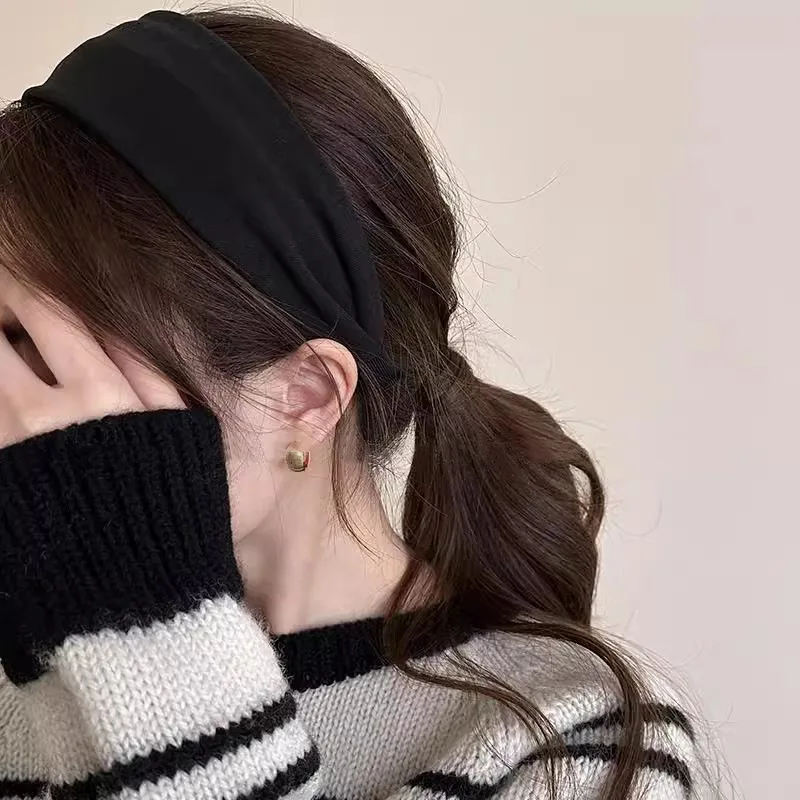 4PCS Vintage Solid Elastic Hair Band Soft Cotton Hairband Women Girls Leopard Headband Sweet Hair Hoop Fashion Hair Accessories