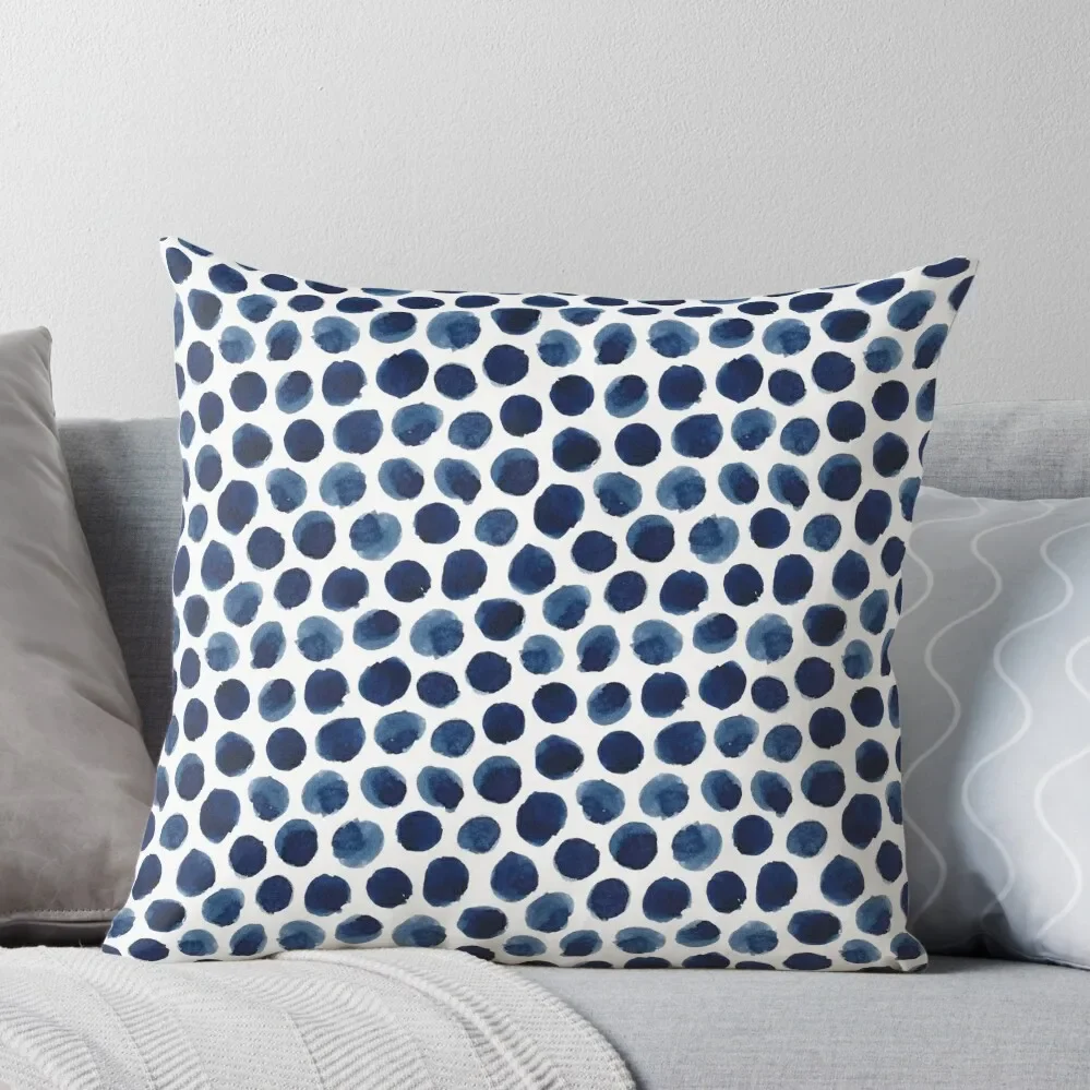 

Large Indigo/Blue Watercolor Polka Dot Pattern Throw Pillow Christmas Pillow Cases Cushions For Children luxury decor