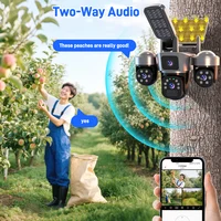 Caméra IP WiFi solaire PTZ extérieure sans fil 4G avec carte SIM, détection humaine PIR, sirène et éclairage solaire pour vidéosurveillance 5