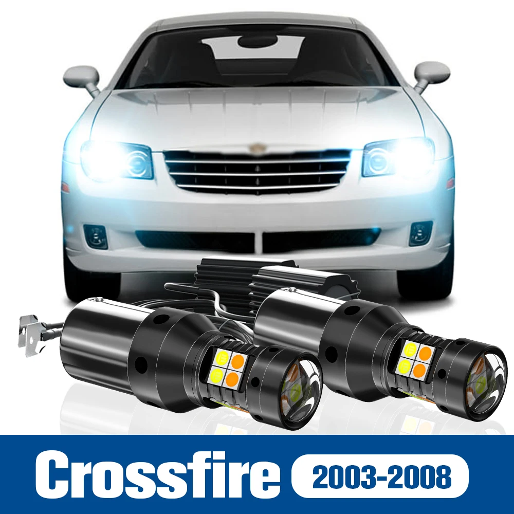 

2x LED Dual Mode Turn Signal+Daytime Running Light DRL Accessories Canbus For Chrysler Crossfire 2003-2008 2004 2005 2006 2007