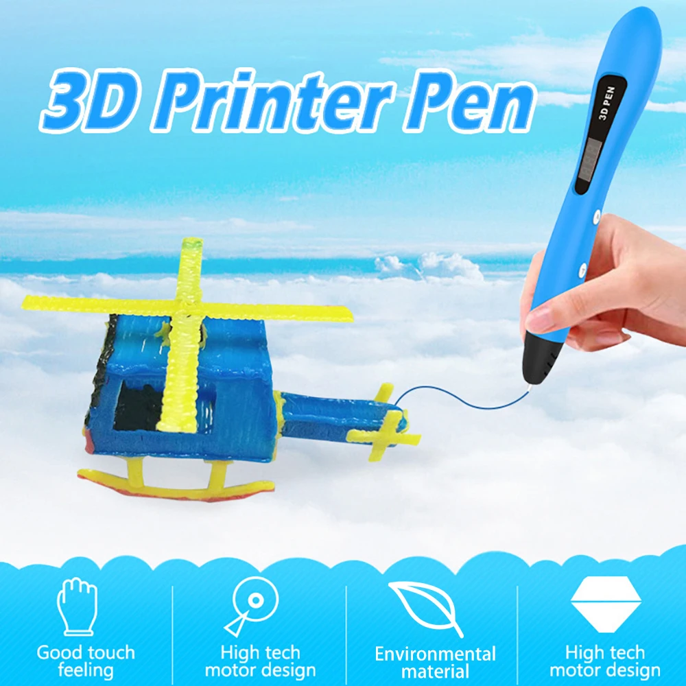 어린이 DIY 3D 프린팅 펜 세트, PLA 필라멘트용 LCD 디스플레이 3D 펜, 어린이 생일 크리스마스 창의적인 선물