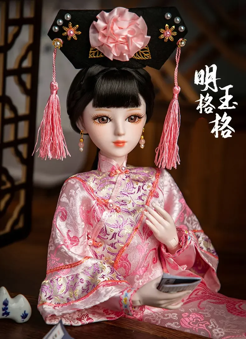 古代中国のqing帝国のプリンセスドール、手作りの女の子のボール関節
