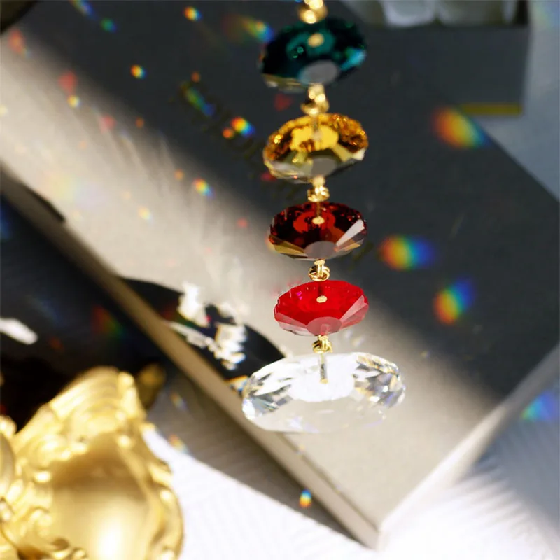 Crystal Plum Blossom Beads 25mm True Color Chandelier Prism Crystals Sun Catcher Rainbow Maker Home Garden Decoration Ornaments