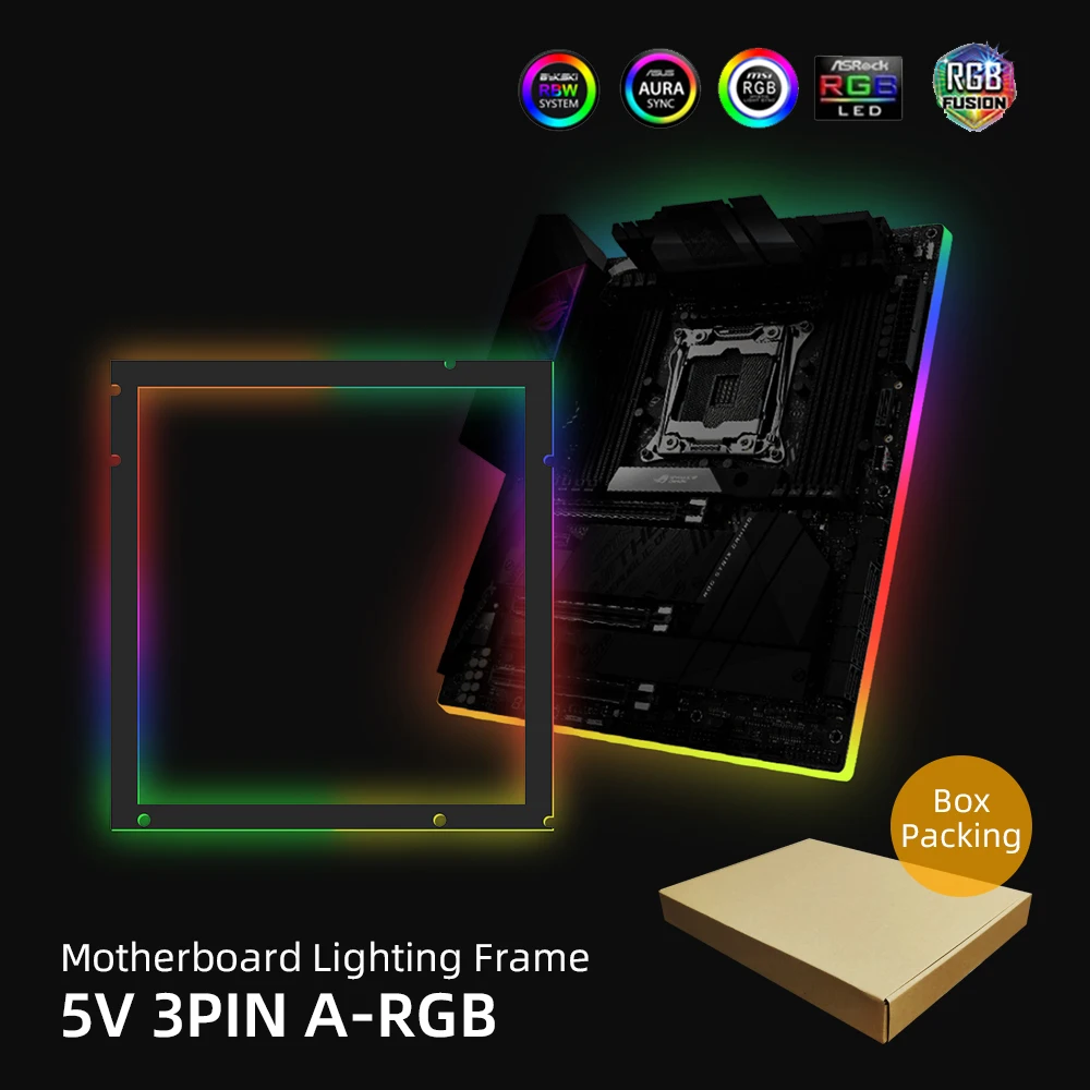 Almofada de Iluminação de Placa-mãe Acrílica Personalizada Aura Sync pc Case Painel Mod Atx Matx Itx 5v3pin A-rgb Decoração de Quadro - Imagem 5