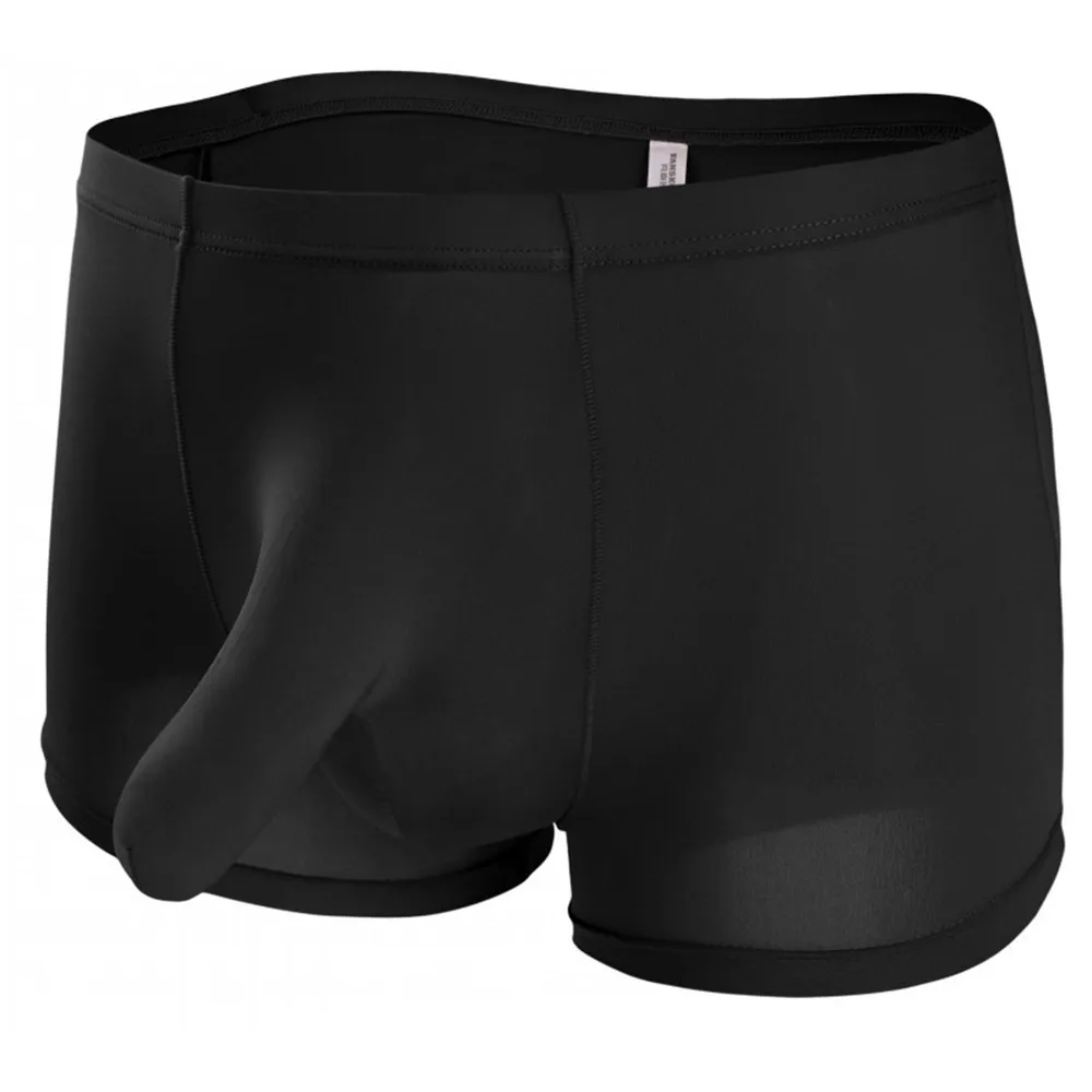 

Men Trunks Fashion Breathable Bulge Pouch Boxer Solid Color Comfortable Ice Silk Low-Rise Boxer Briefs Calzoncillo Hombre