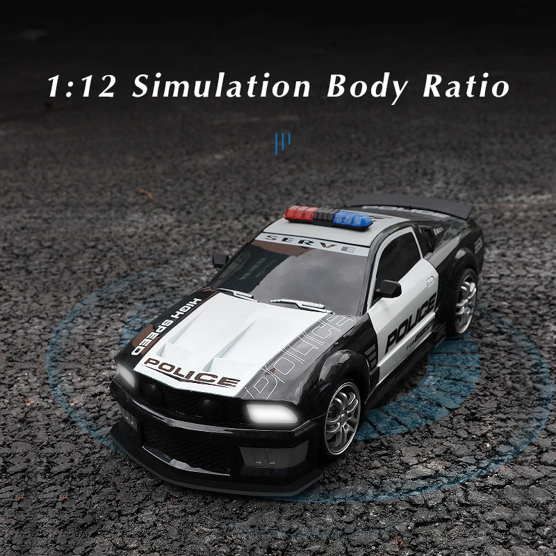 Rc Car Boys Toys 1/12 Remote Control Police Cars with Light Radio Controlled Drift Cars High Speed Children Gift Electric Model 5