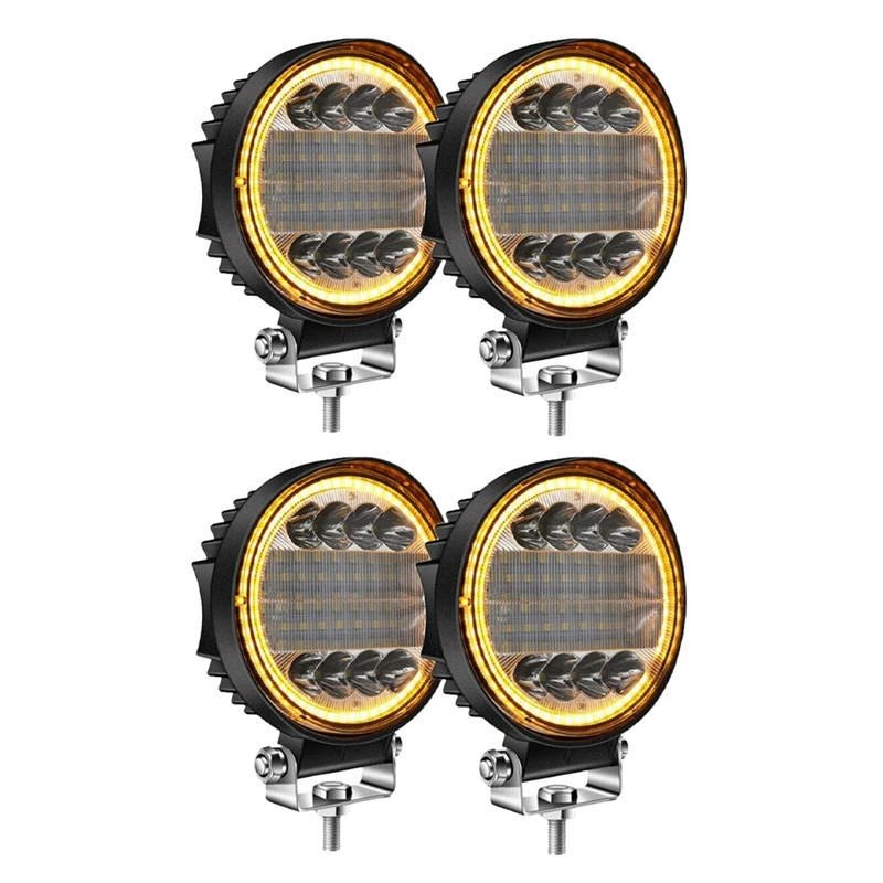 

4X 5 Inch 200W LED Work Light Combo Spot Flood Off Road Driving Amber Fog Lamp