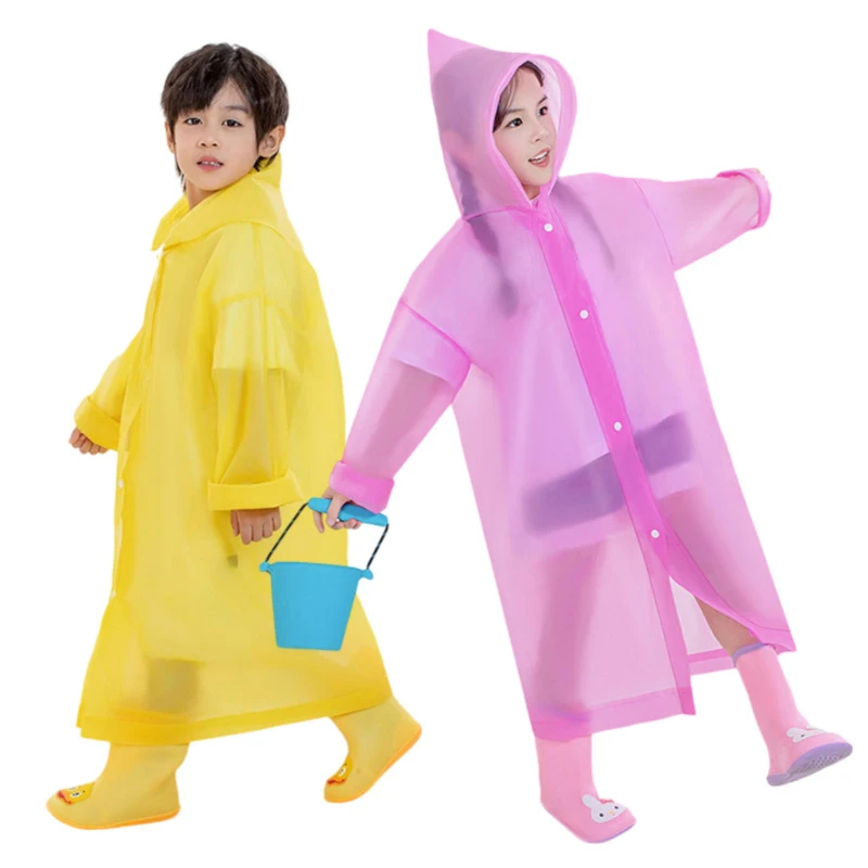 Waterproof Children's Rain Poncho Non-Disposable Travel Rain Gear Coat Boy Girl Outdoor Hiking Coat Child Raincoat Kid Rainwear raincoat poncho