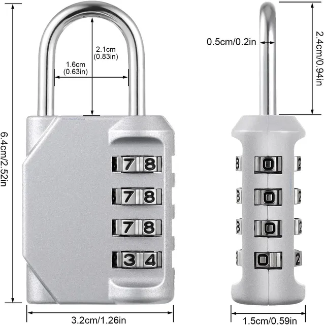 Combination Lock Resettable 4 Digit Padlock with Combination Waterproof and Heavy Duty Combination Padlock Outdoor for School ﻿ 4