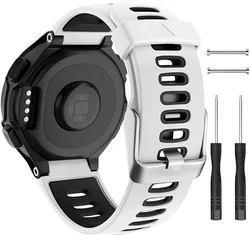 Premium Silicone Watch Band with Metal Buckle for Activity Trackers and Sports Watches (White)