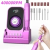 40000RPM Nail Drill Machine Electric Portable Nail File Rechargeable Nail Sander With Base for Gel Nails Polishing Home Manicure 1