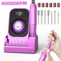 40000RPM Nail Drill Machine Electric Portable Nail File Rechargeable Nail Sander With Base for Gel Nails Polishing Home Manicure 1