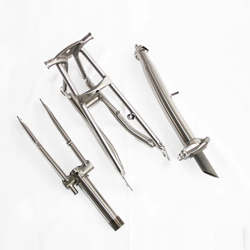 C Brake Titanium Folding Bike Frameset, Main Frame Fork, Rear