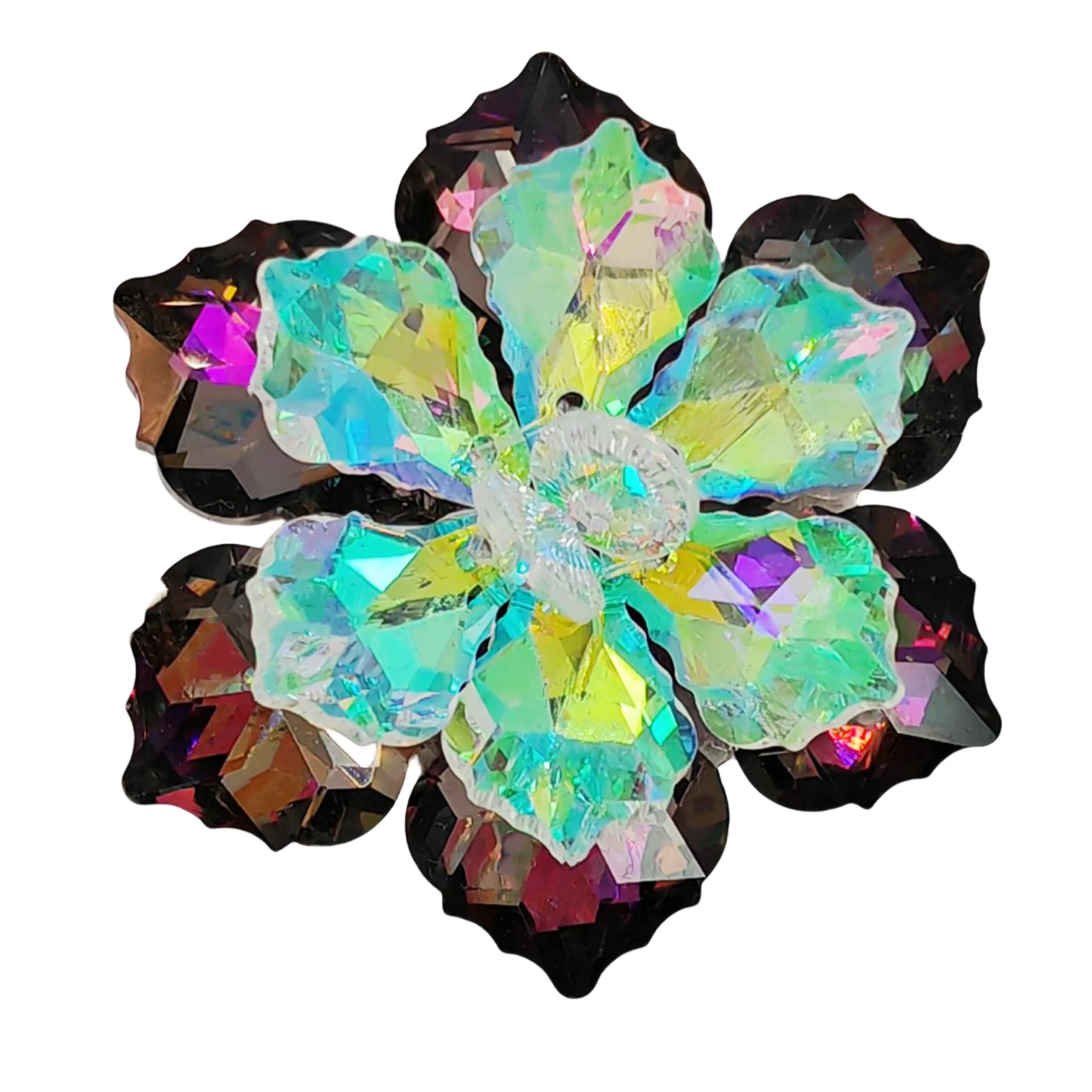 

Shimmery Dark Red AB Crystalline Flower Ornament Brooches and Pins for Women Reflection Mother Daughter Friend Colleague Jewelry