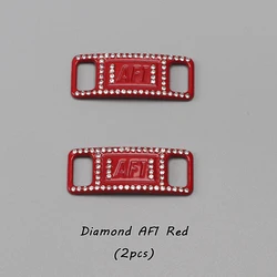 Luxury Rhinestone Shoe Charms with Colorful Diamonds and Fashion Shoelaces - Elegant Sneaker Decorations (Set of 2) (AJ - 001 - Red)
