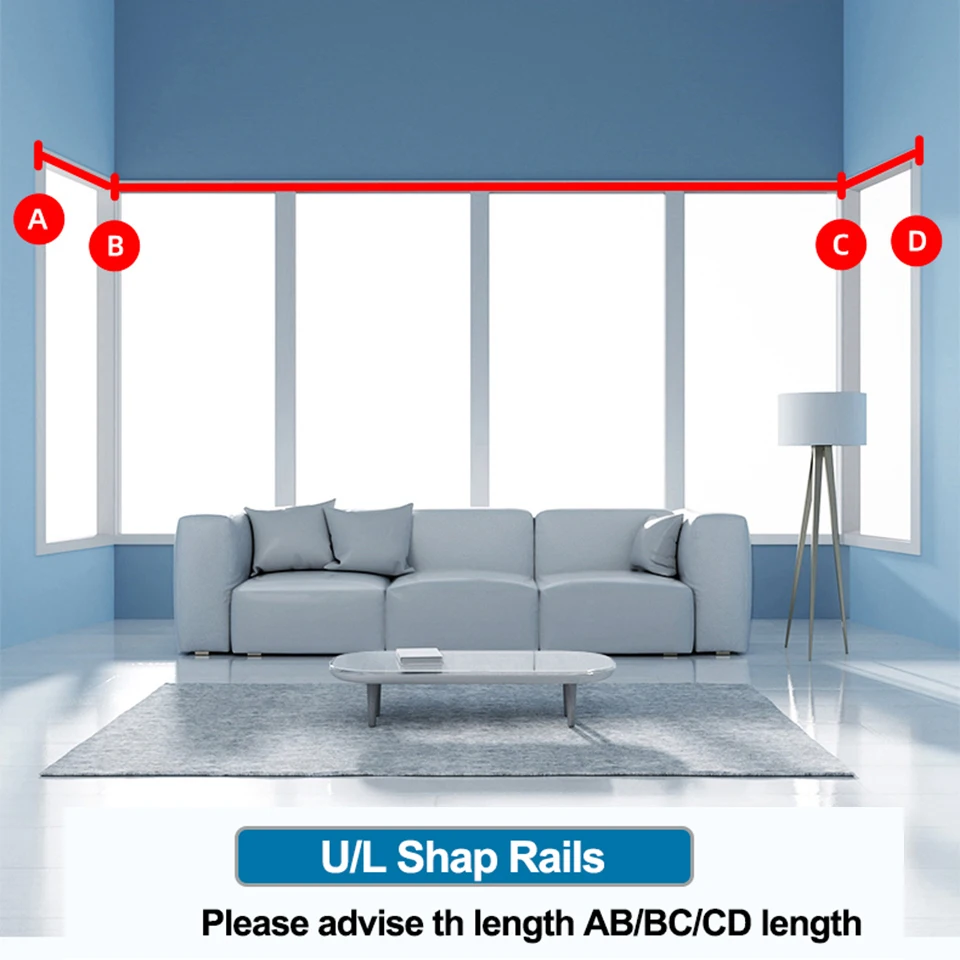 Sad98995bf7d64b6996040e2ba8780f43k Tuya Newest shorter Smart WiFi engine Motorized curtain cornice Intelligent Track curtain motor Support Alexa Google home Alice Mallzona