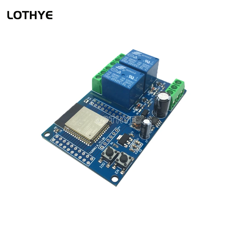 รูปสินค้า โมดูลควบคุมรีเลย์ ESP32 2 ช่อง สำหรับโปรเจกต์ IoT