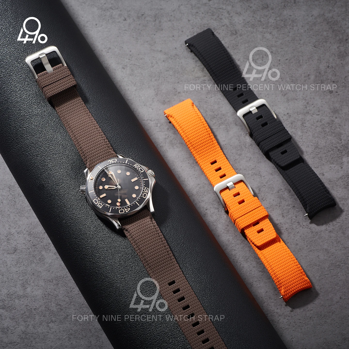 Premium Curved End Rubber Watch Strap – Durable FKM Military Band