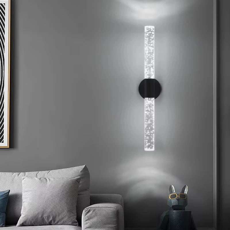 Nordic bubble crystal rod LED wall lamp bedroom bedside living room wall lamp aisle indoor home decoration AC85-265V