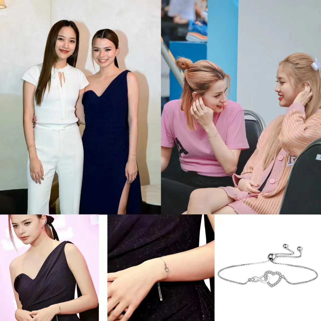 Freenbecky Same Bracelet Little Lovers Love Non-stop Simple Heart-shaped Bracelet Freen Becky