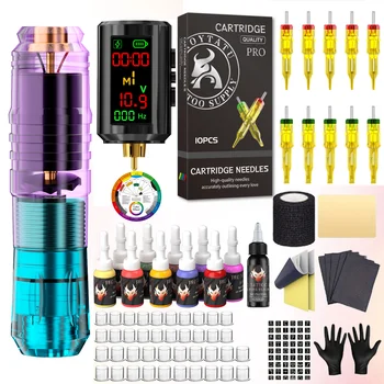 Kit tatuaggio TRO Kit penna tatuaggio per trucco permanente Kit macchina tatuaggio Kit pistola tatuaggio alimentatore wireless leggero