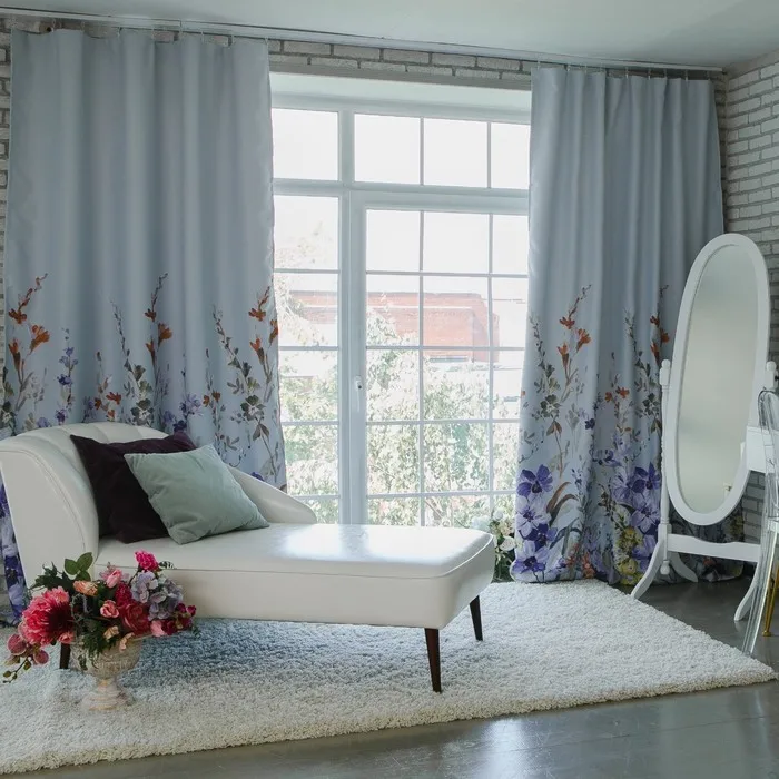 Blind curtain Ethel &quotwatercolor&quot Color Purple 145*265 cm pl. 210g/m2 100 P/E | Дом и сад