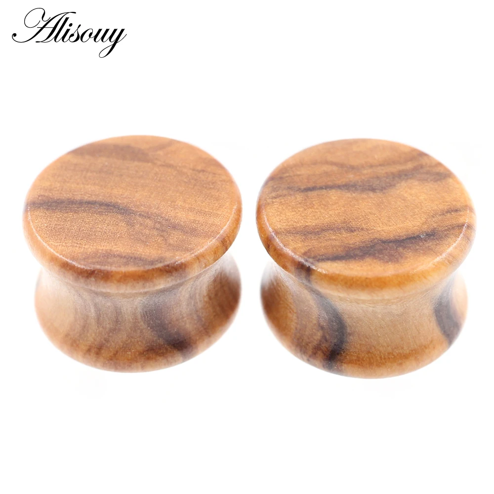 Olive Wood Hollow Double Flared Ear Tunnel Plug Flesh Expander Stretcher Gauge Earring Piercing Body Jewelry 2PCS 6-20mm piercing jewelry body piercing earrings ear piercing jewelry body piercing jewelry body jewelry