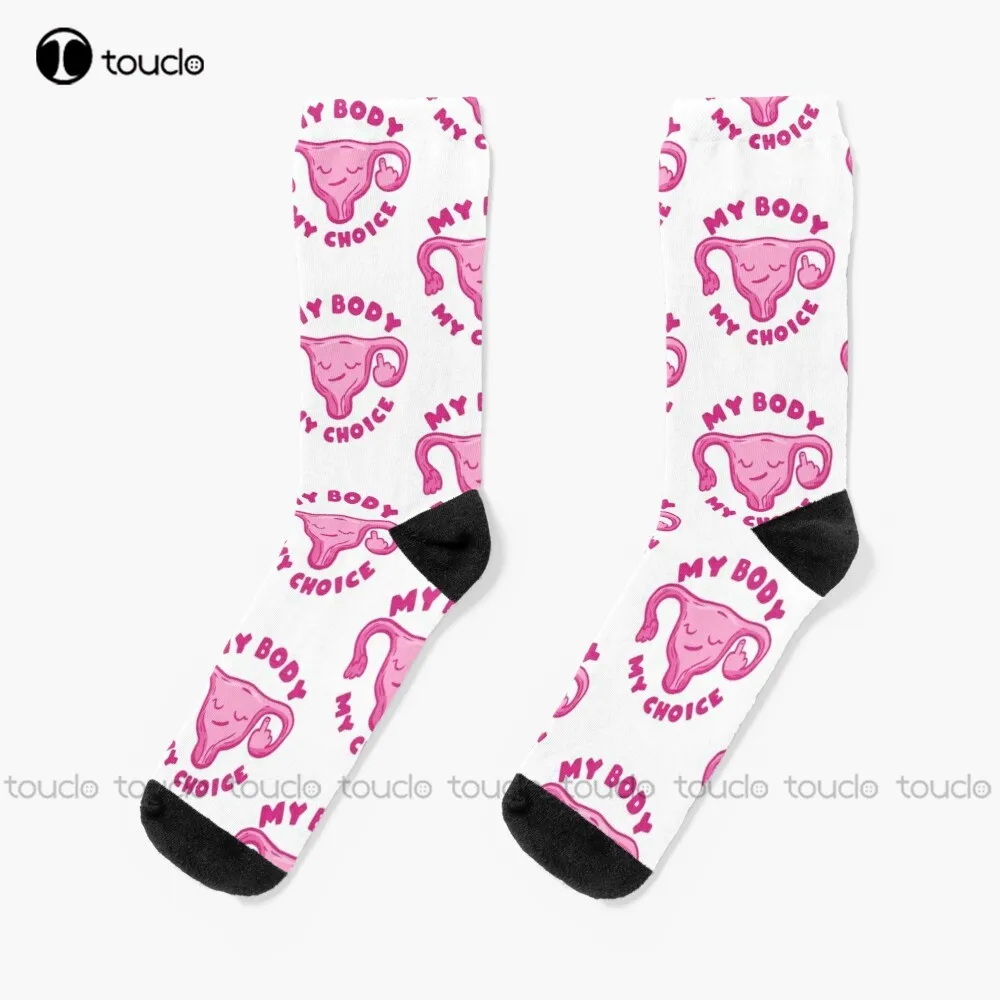 

My Body My Choice Socks Athletic Socks Men Funny Art Streetwear Colorful Cartoon Socks Christmas New Year Gift Unisex Adult
