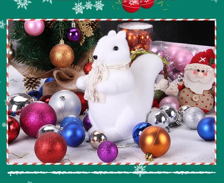 Christmas Balls Decors Christmas Tree Ornaments Ball Hanging Pendants 24Pcs 3/4/6/8CM 20Pcs 10CM