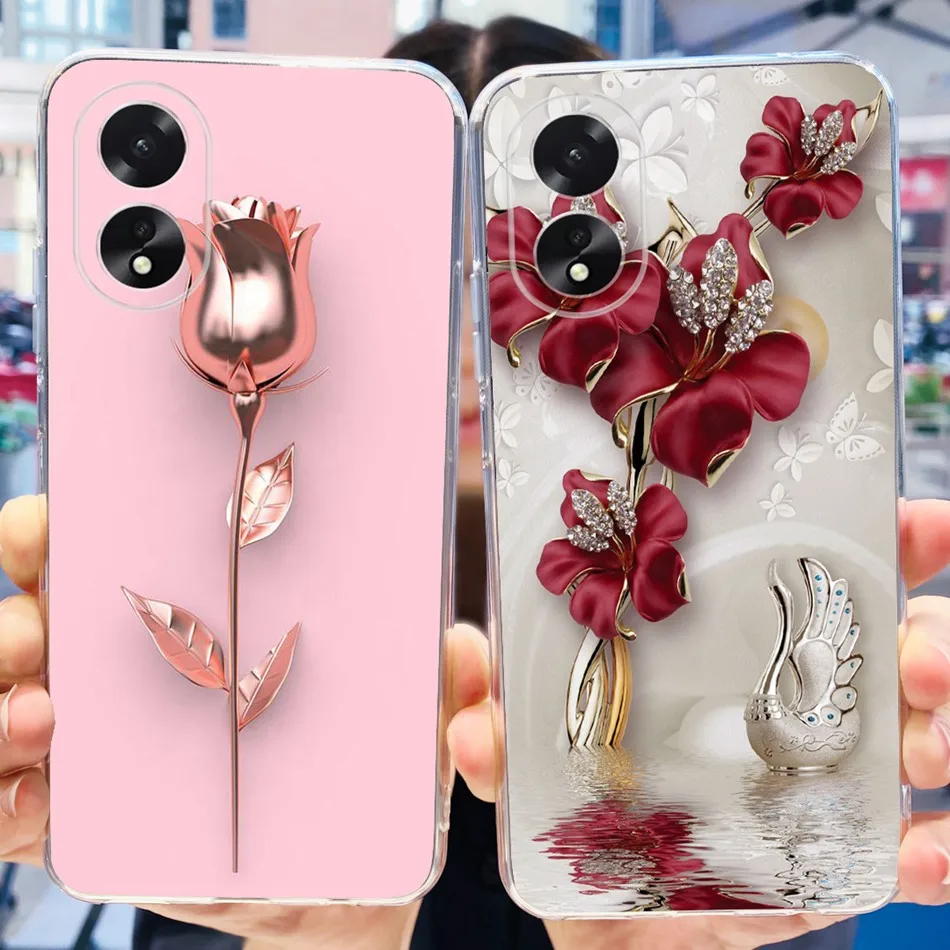 Per Oppo A38 Custodia Oppo A18 2023 Fashion Elegante Cover Posteriore In Silicone Tpu Verniciato Morbido Per Oppo A18 A38 4G