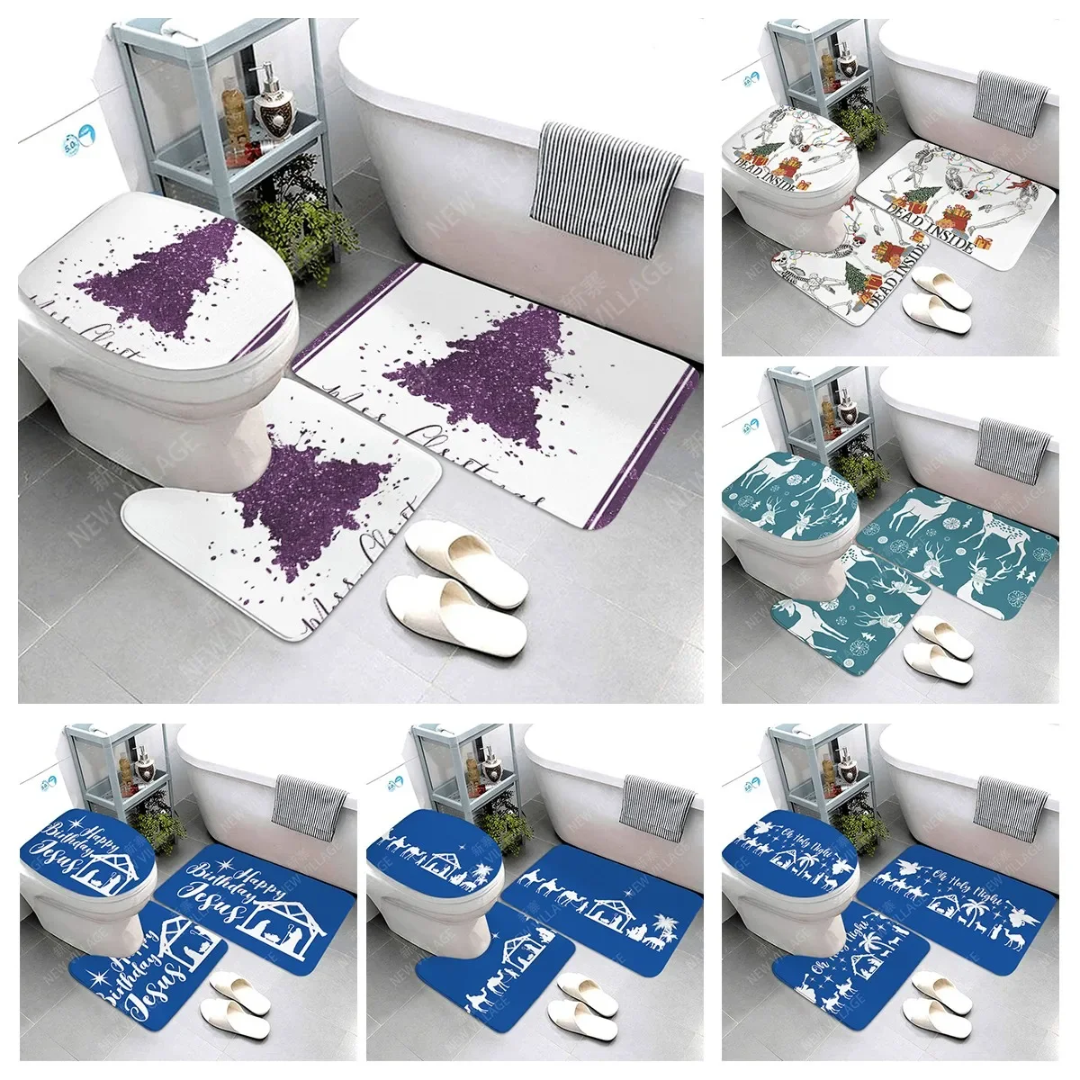 

Нескользящий коврик для душа, коврик для ванной комнаты, украшение для душа, Рождественское украшение, водопоглощающий коврик для ванной