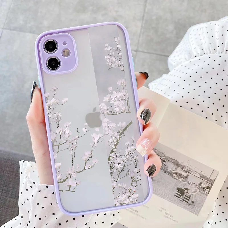 Elegant Vintage Rose Flower Shockproof Hard Back Phone Case Cover