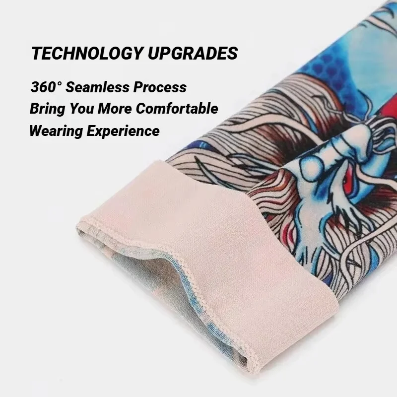 Sun Protection Sleeves 2PCS Men Women Long Summer Tattoo Sleeves Seamless Armguard Outdoor Gloves Driving Ice Silk Arm Golf