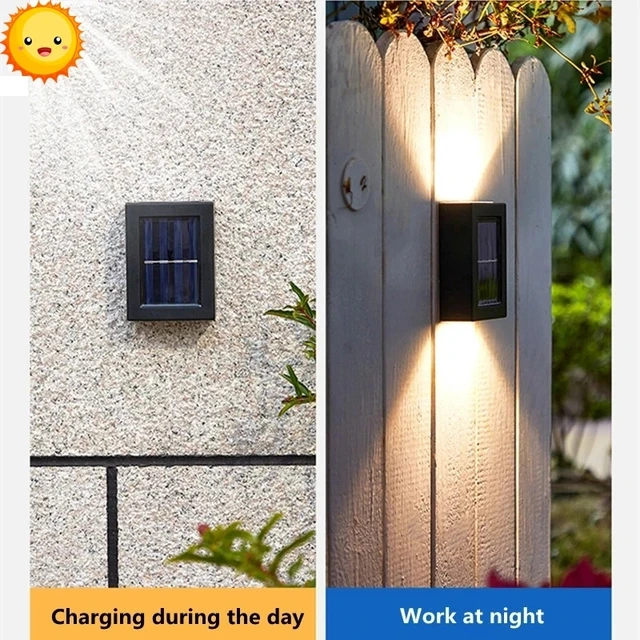 Solar LED Outdoor Light Solar Lighting Sensor Lamp Streetlights Exterior Garden Decoration Garland Waterproof Solar Wall Light 3
