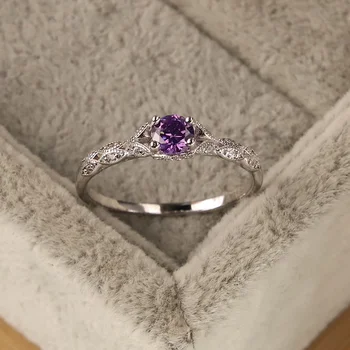 Amethyst CZ Women’s Ring – Light Luxury Style