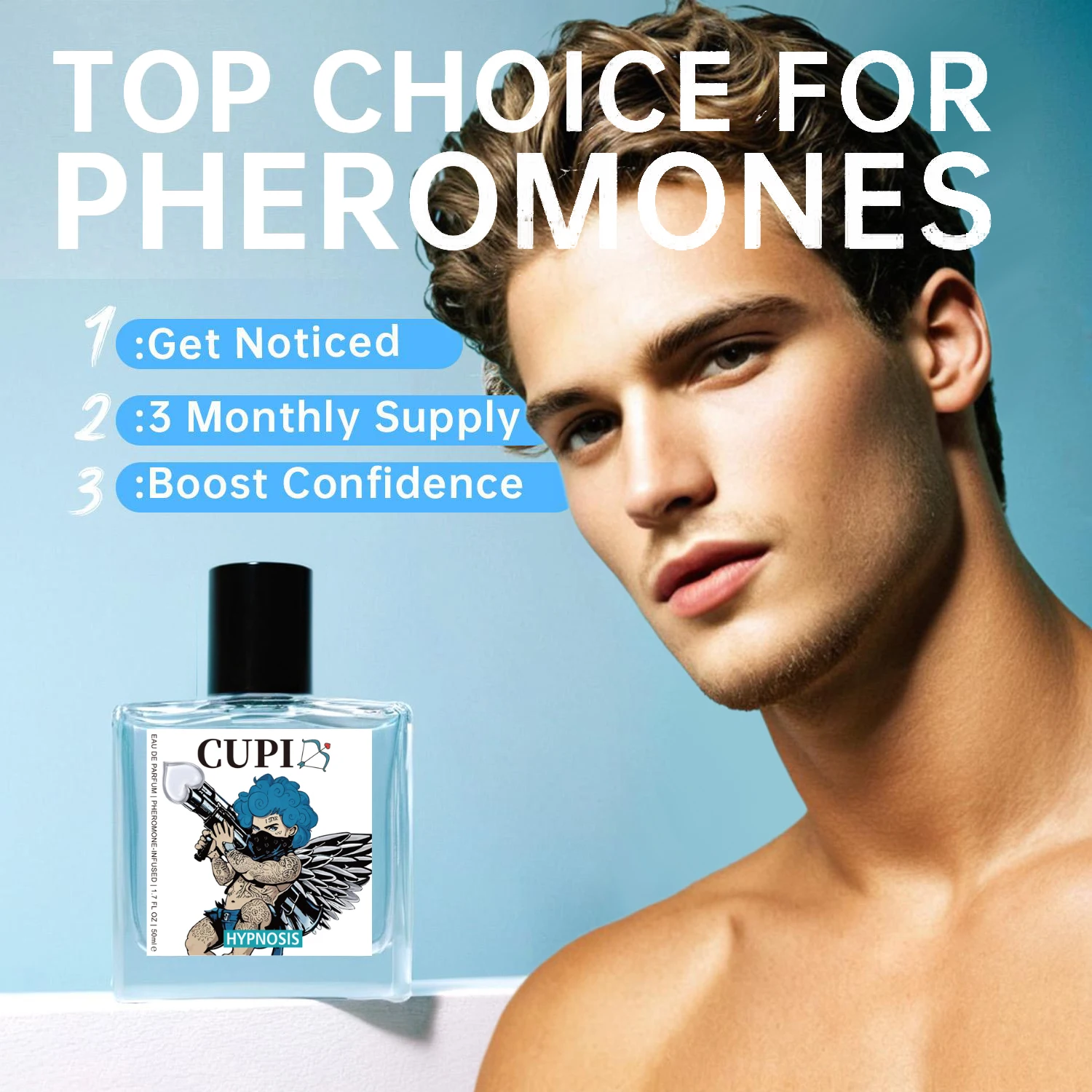 50ml Cupid Cologne Perfume Pheromone Cologne for Men Long Lasting Enhances Intimacy High Quality Hombre Perfume Attract Women view 2