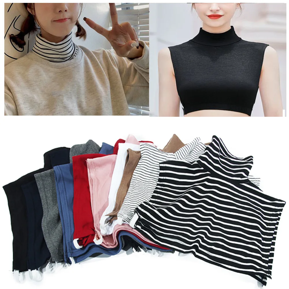 

Fashion Round Neck Fake Collar Modal Skin-Friendly Bottoming Scarf Black White Simple Women Fake Collar Clothing Accessories