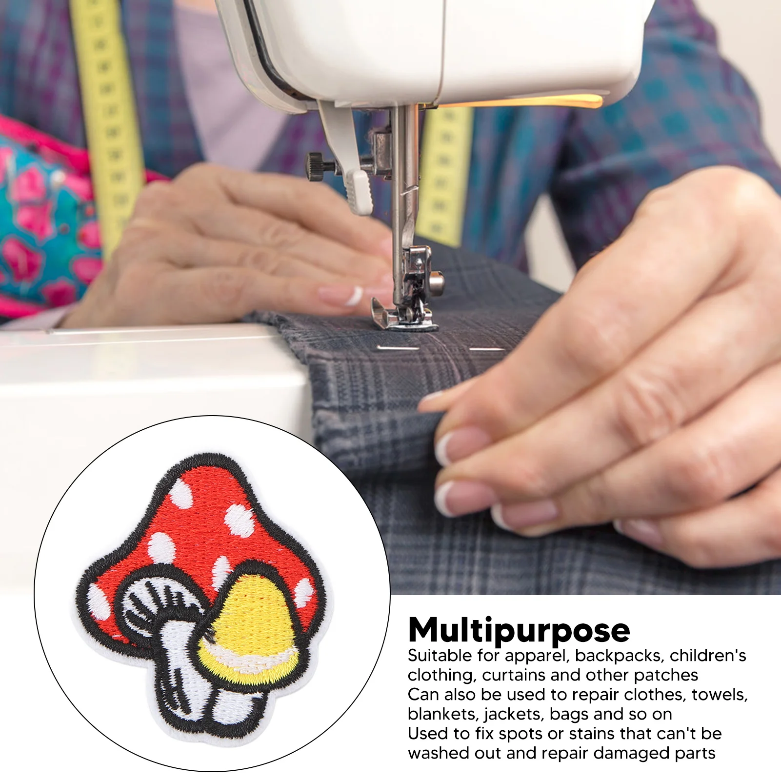 30PCS Mushroom Iron On Patch Unique DIY Embroidered Mushroom Stickers Sew On Patches for Clothing Dress Hat Plant Decoration