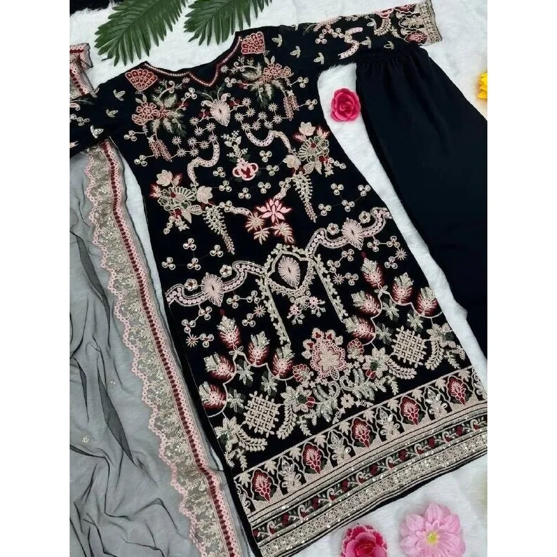 Pakistani Salwar Kameez with Dupatta for Women Wear Faux Georgette Stylish