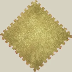 Soft Plush Kids Rug Play Mat - Warm Interlocking Floor Tiles for Children's Playroom Decor (Grass Green)