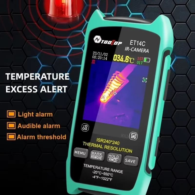 Thermal Imaging Camera TOOLTOP ET14C ISR 240*240 With Macro Lens -20℃~+550℃ 2.8-Inch Thermal Imager Home Appliance PCB Testing