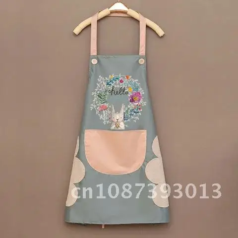 

Aprons for Kitchen Women Men Household Wipeable Waterproof Oil-Proof Tablier Cuisine Femme Baking Accessories